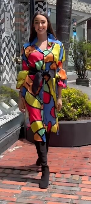 VESTIDO CAMISERO EN SEDA ESTAMPADA