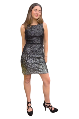 VESTIDO DE COCKTAIL EN LENTEJUELAS DEGRADÉ