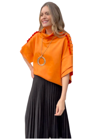 CAPA-BUZO EN TELA GAMUZADA NARANJA