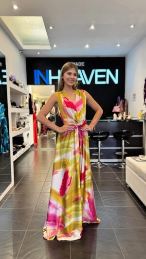 Vestido en seda estampada