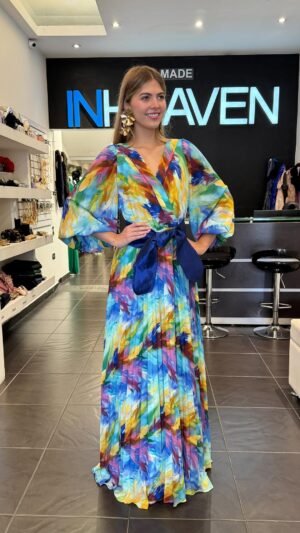 Vestido en velo Georgette estampado