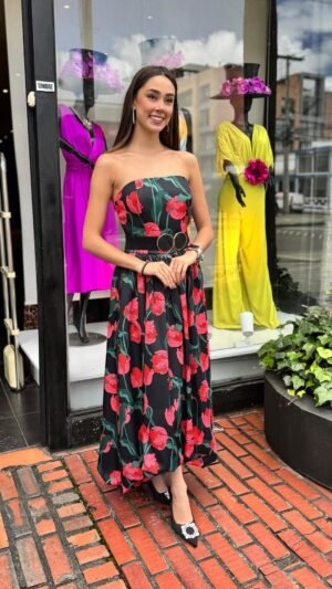 Vestido en seda estampada